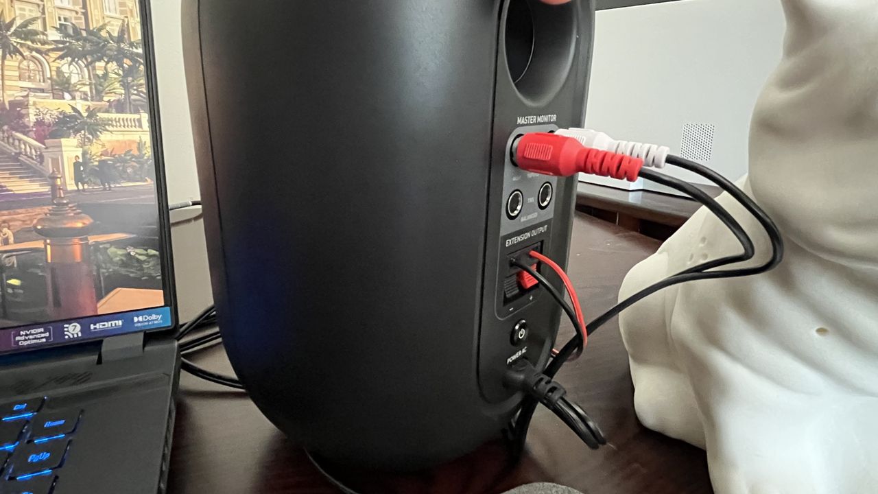 Back side port selection on the JBL 104-BT speakers