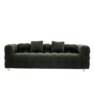 Modern hunter green sofa.