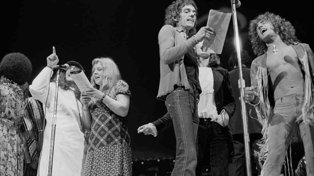Sandy Denny performing onstage as part of The Who&amp;rsquo;s Tommy in 1972