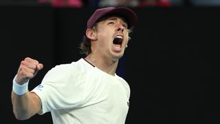 Alex de Minaur of Australia celebrating a point at the 2026 Australian Open