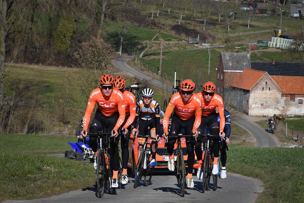 Greg van Avermaet and his Belgian CCC Team teammates