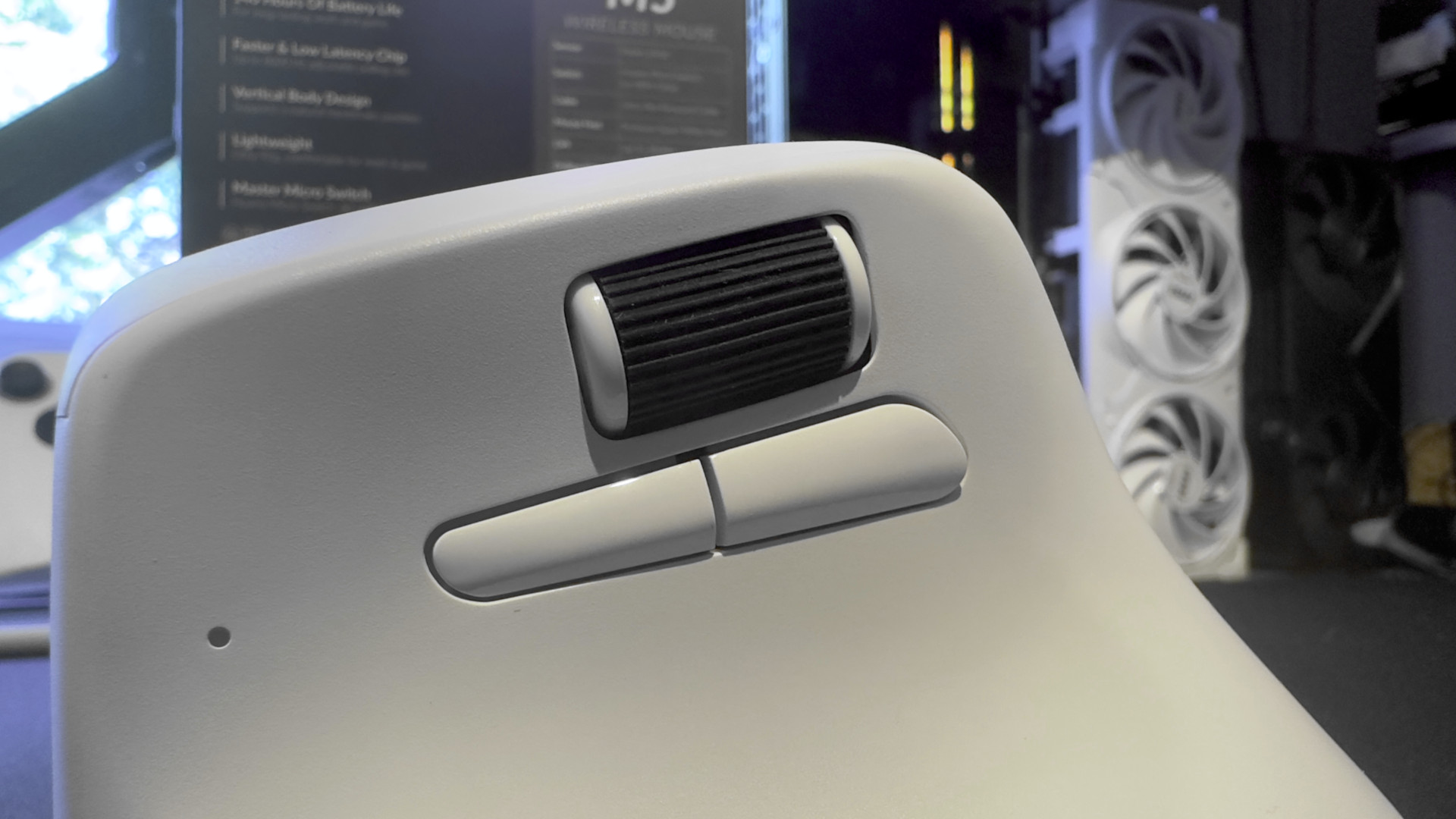 A photo of the Keychron M5 wireless ergonomic vertical mouse
