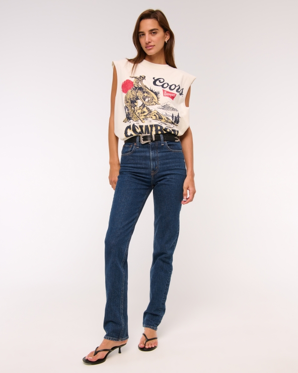 Abercrombie &amp;amp; Fitch, Ultra High Rise 90s Straight Jean