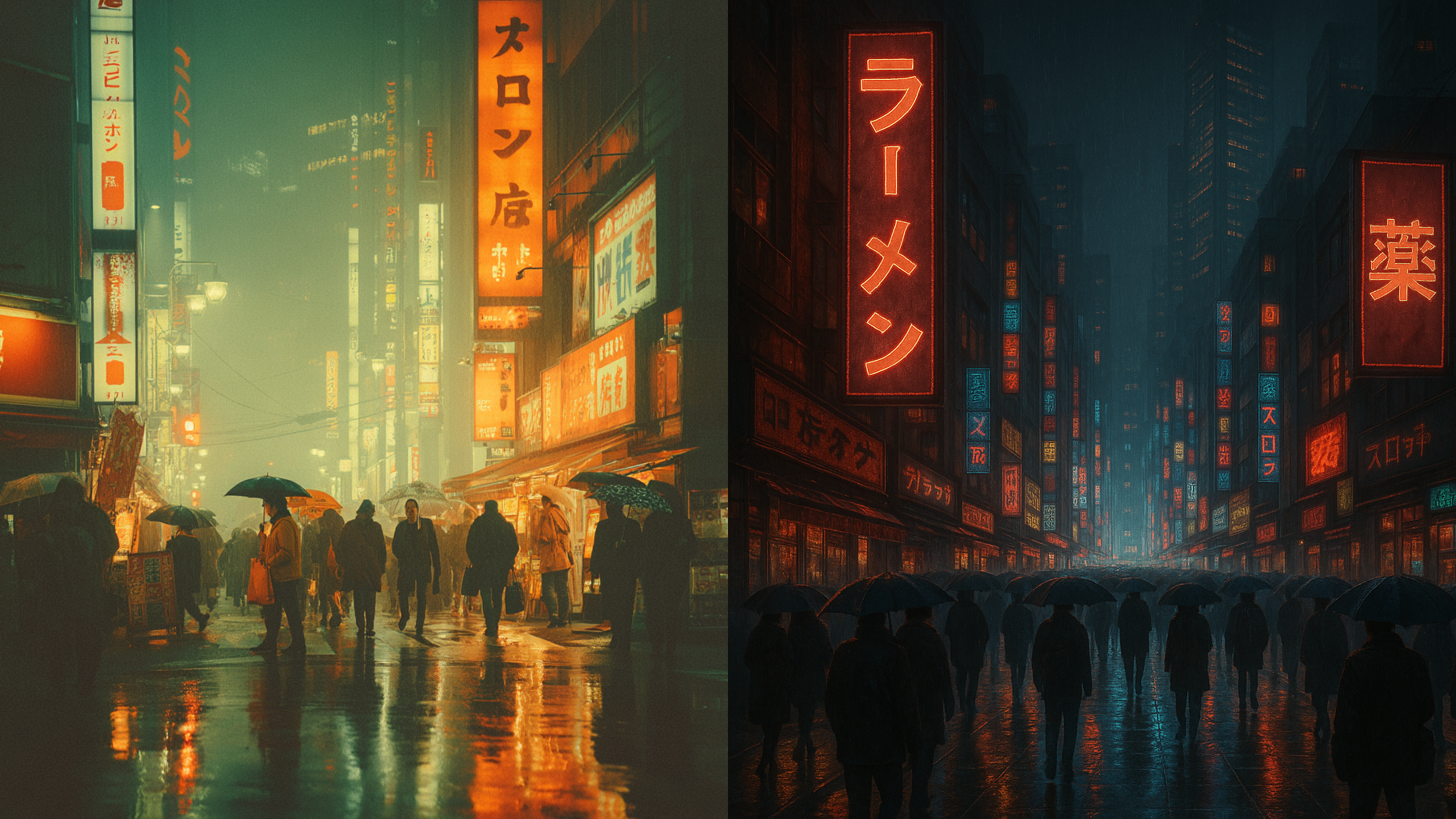 Two images, one generated by ChatGPT and one by Midjourney