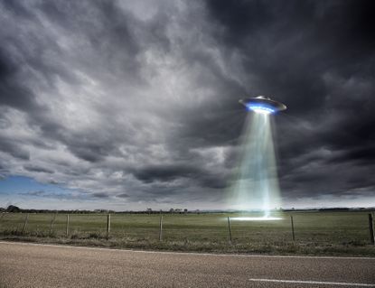 UFO off country road