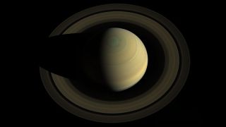 A mosaic image of Saturn