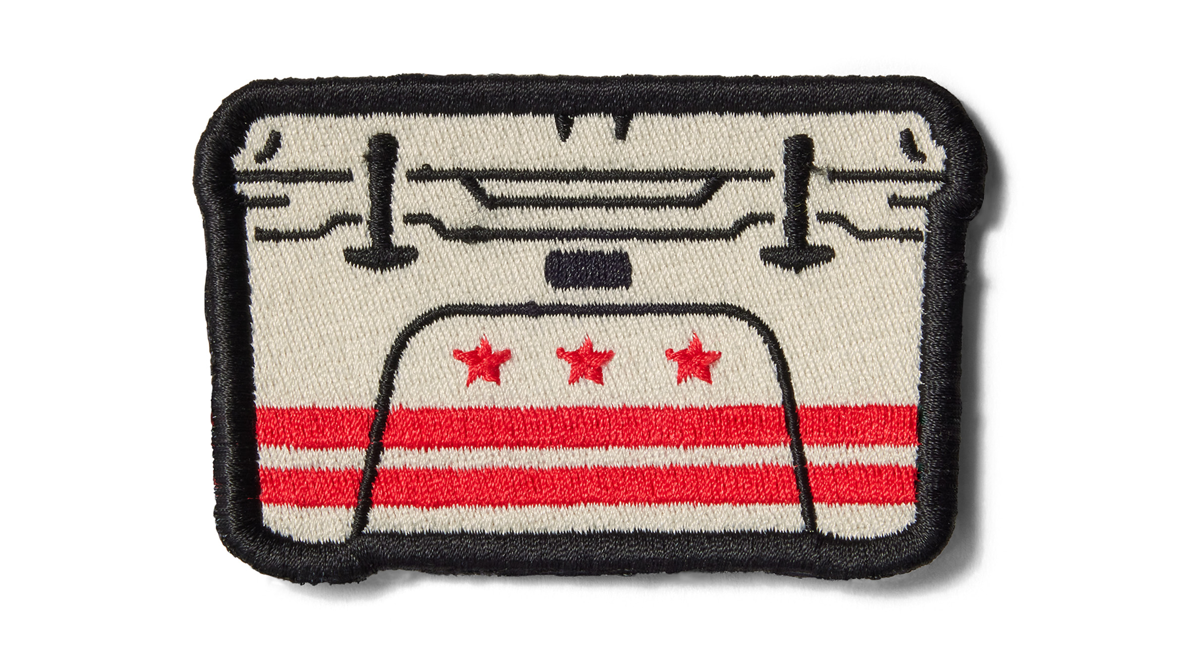 YETI patch on white background