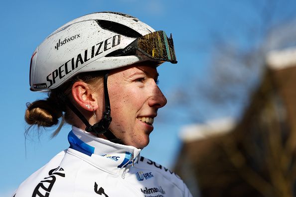 HOOGEVEEN NETHERLANDS MARCH 11 Race winner Lorena Wiebes of The Netherlands and Team SD Worx reacts after 19th Miron Womens WorldTour Ronde van Drenthe 2023 Womens a 94km one day race from VAMberg to Hoogeveen RondevDrenthe UCIWWT on March 11 2023 in Hoogeveen Netherlands Photo by Bas CzerwinskiGetty Images