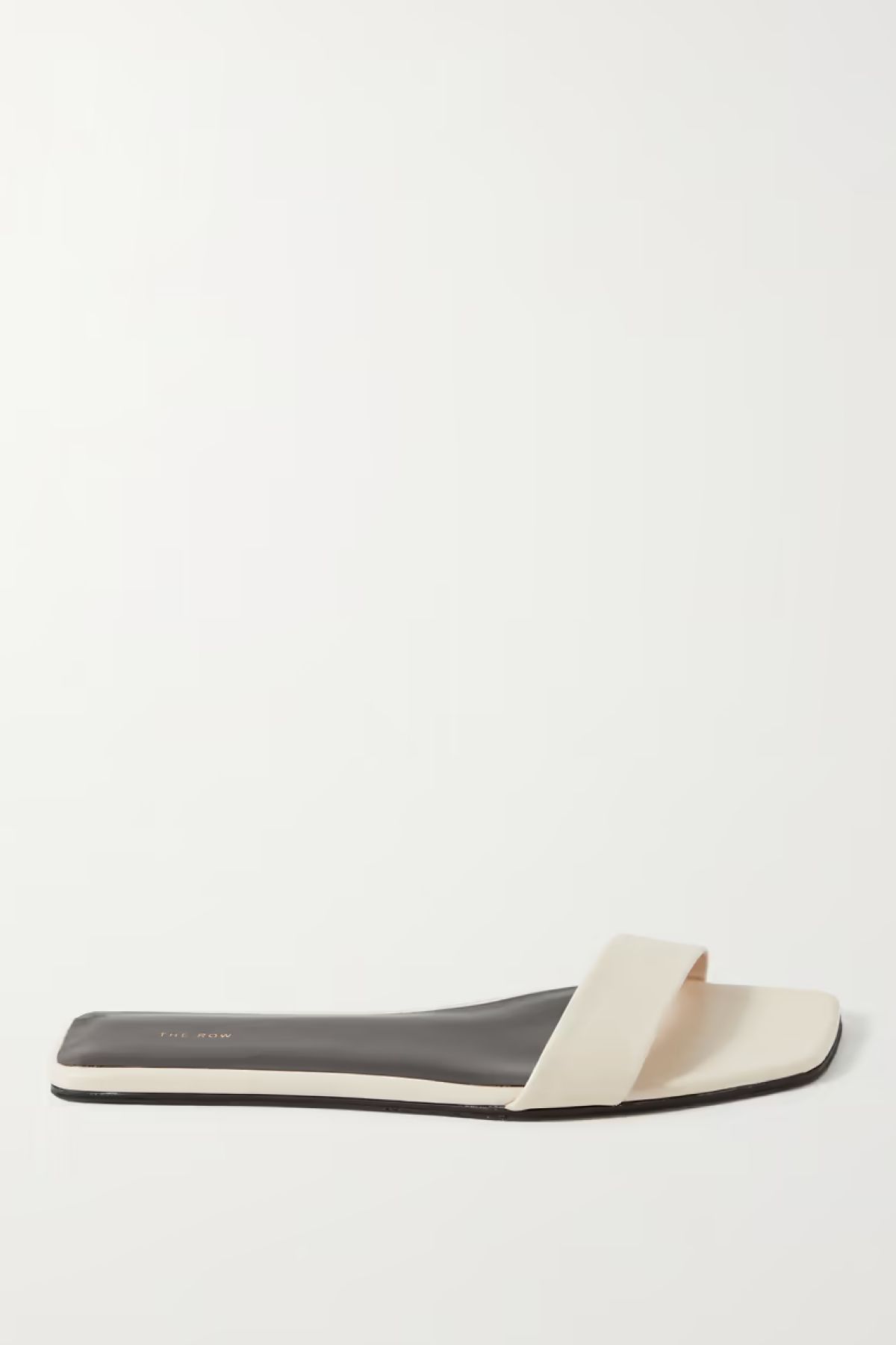 The Row Chocolate Leather Slides