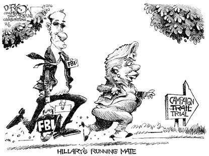 Political cartoon U.S. Hillary FBI 2016