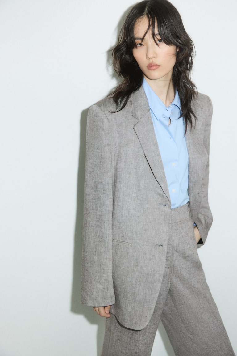 Linen-Blend Blazer