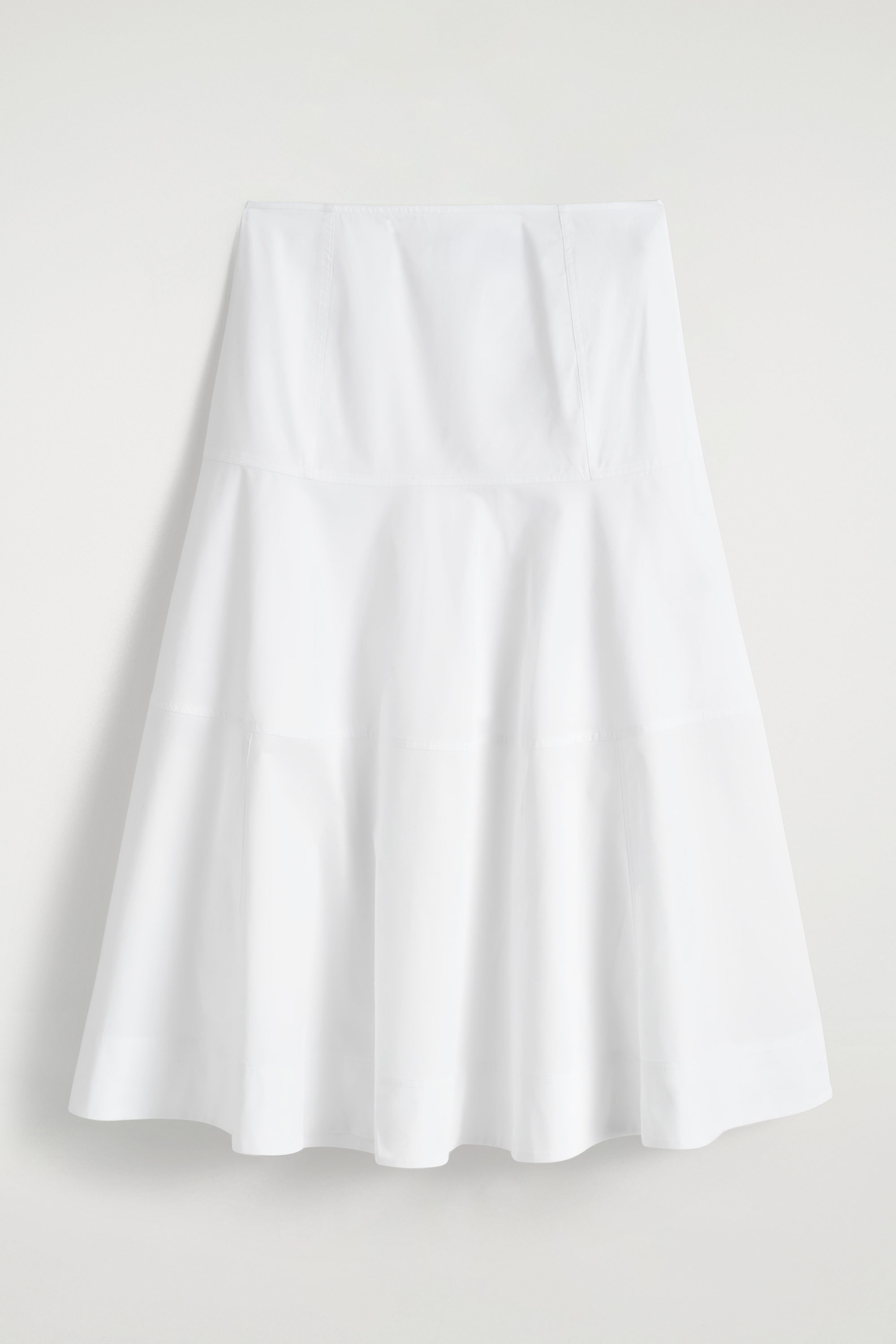 Panelled Cotton Midi Skirt