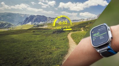 Strava Live Segments on an Apple Watch, and the AR display