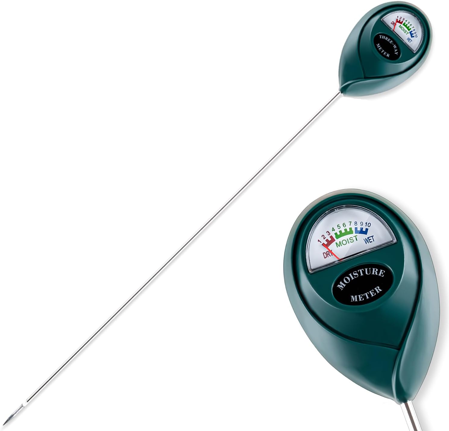 Soil Moisture Meter for House Plants, Plant Water Meter,plant Moisture Meter for House Plants and Outdoor Plants, No Batteries Required (green)