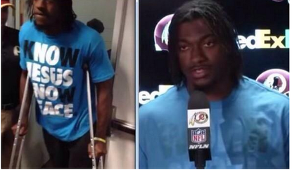 RGIII forbidden from wearing his Jesus shirt to press conference