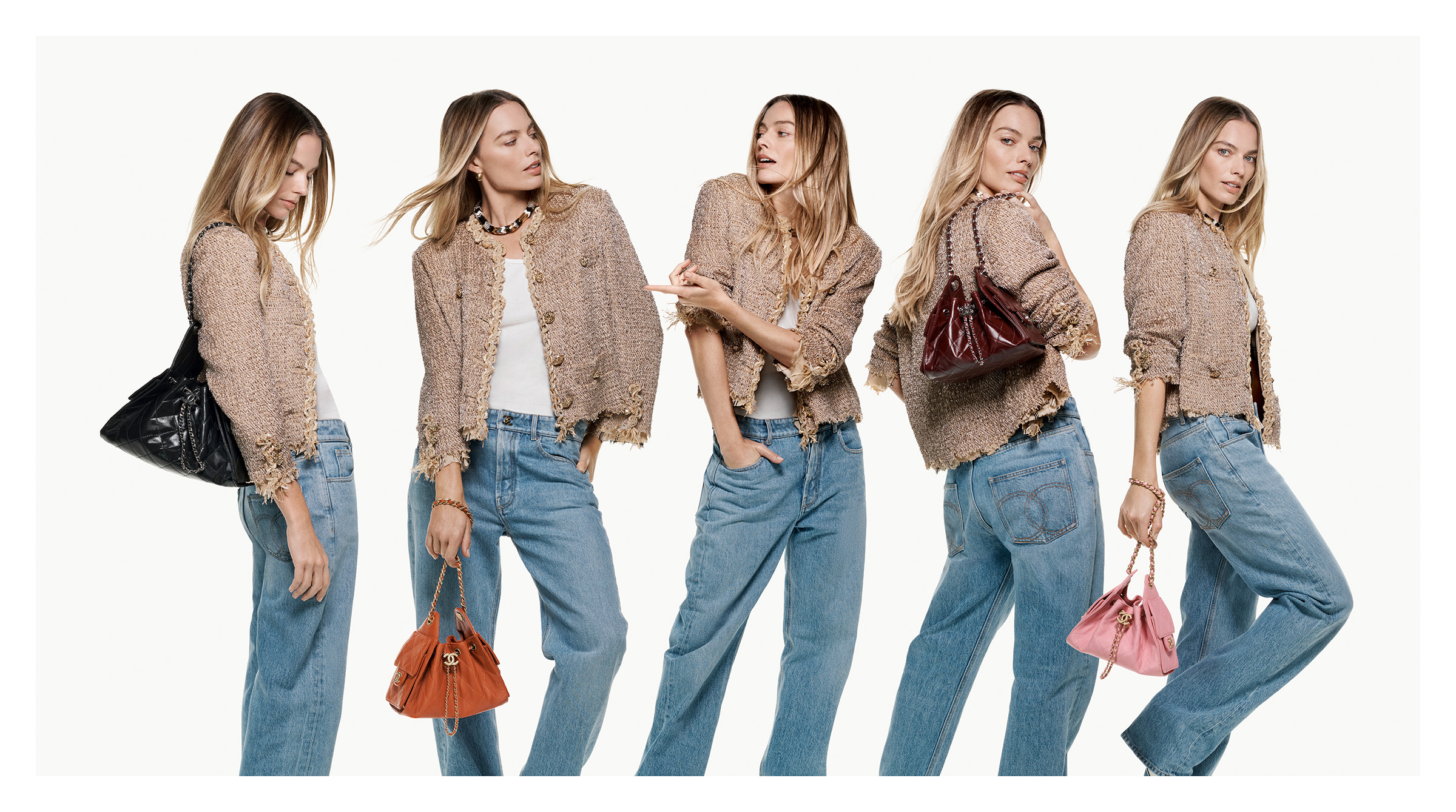 Margot Robbie Chanel 25 bag campaign