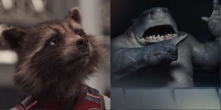 Rocket Racoon and King Shark side by side