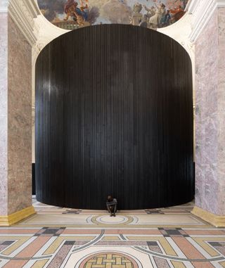 Installation view of Ugo Rondinone ’the water is a poem, unwritten by the air, no. the earth is a poem, unwritten by the fire’, Petit Palais, Paris