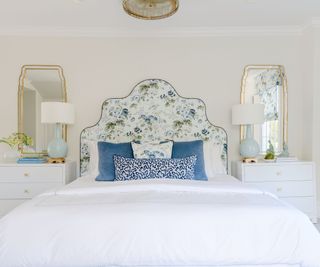 blue and white bedroom