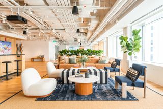 Chairs and coffee tables at wework singapore