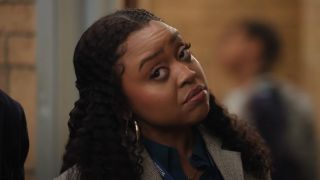 A screenshot of Quinta Brunson giving side-eye in Season 4, Episode 21 of Abbott Elemenatry. 