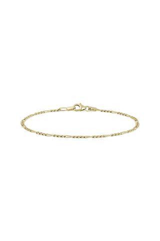 Blue Nile 7" Figaro Chain Bracelet In Solid 14k Italian Yellow Gold (2.4 Mm)