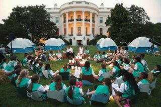 The Obamas host a Girl Scout campout at The White House, June 2015
