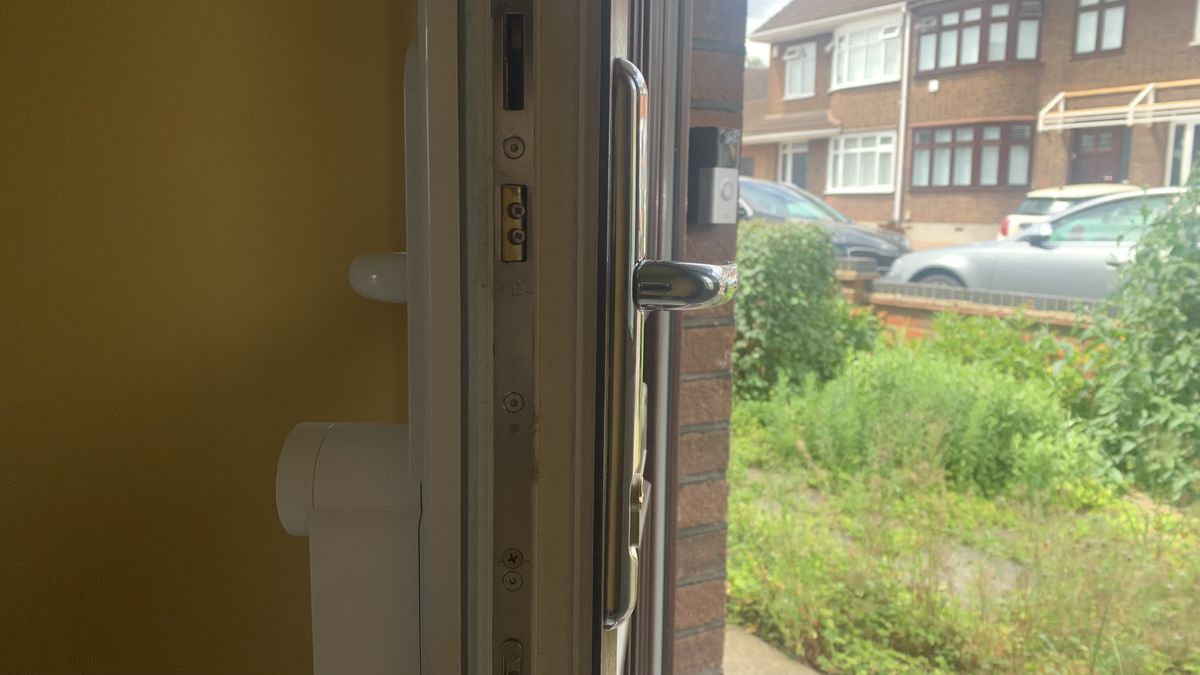 Ultion Nuki smart lock installed on a front door