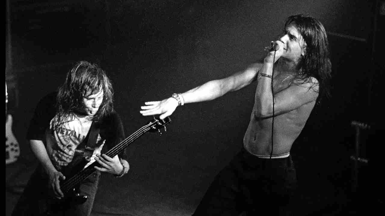 Faith No More performing onstage in 1990