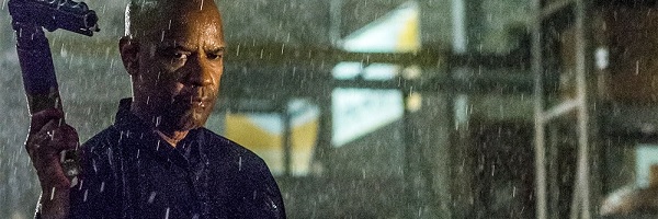 The Equalizer Denzel Washington armed in a rain storm