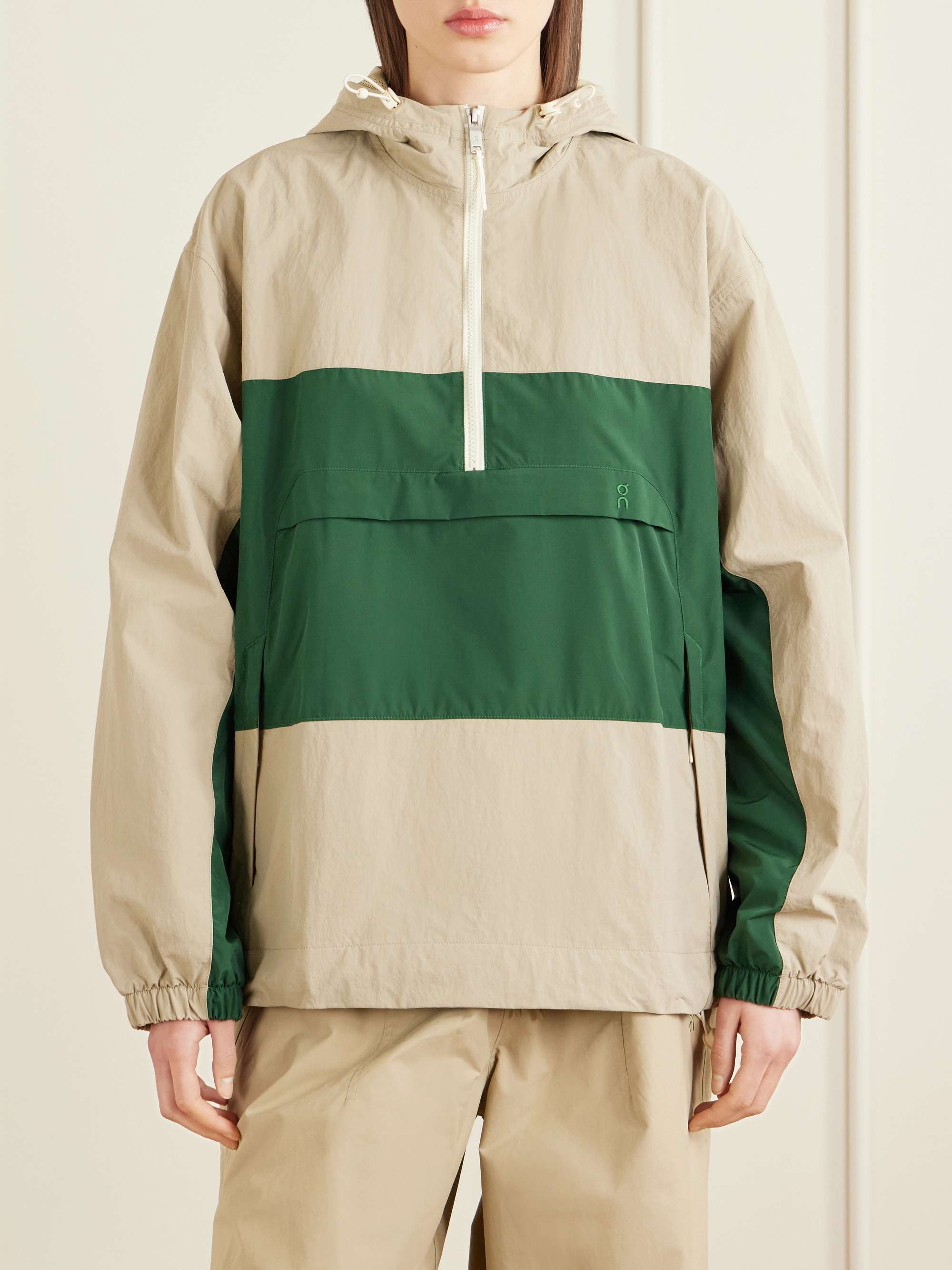 Hooded Color-Block Recycled Shell Jacket