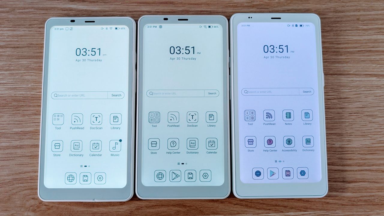 Boox Palma 2 Pro vs Palma 2 vs Palma screen comparison set to maximum coolness