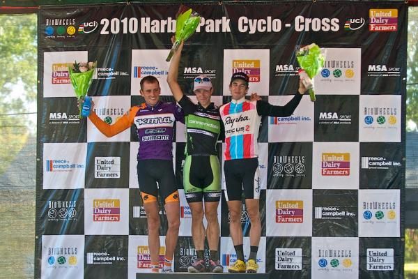 2010 UCI3 Harbin Park International Men's Podium: Ryan Trebon, Jeremy Powers and Chris Jones.