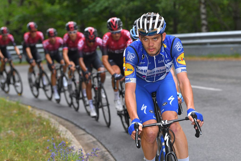 Kasper Asgreen leads the chase during stage 6 at the Tour de France