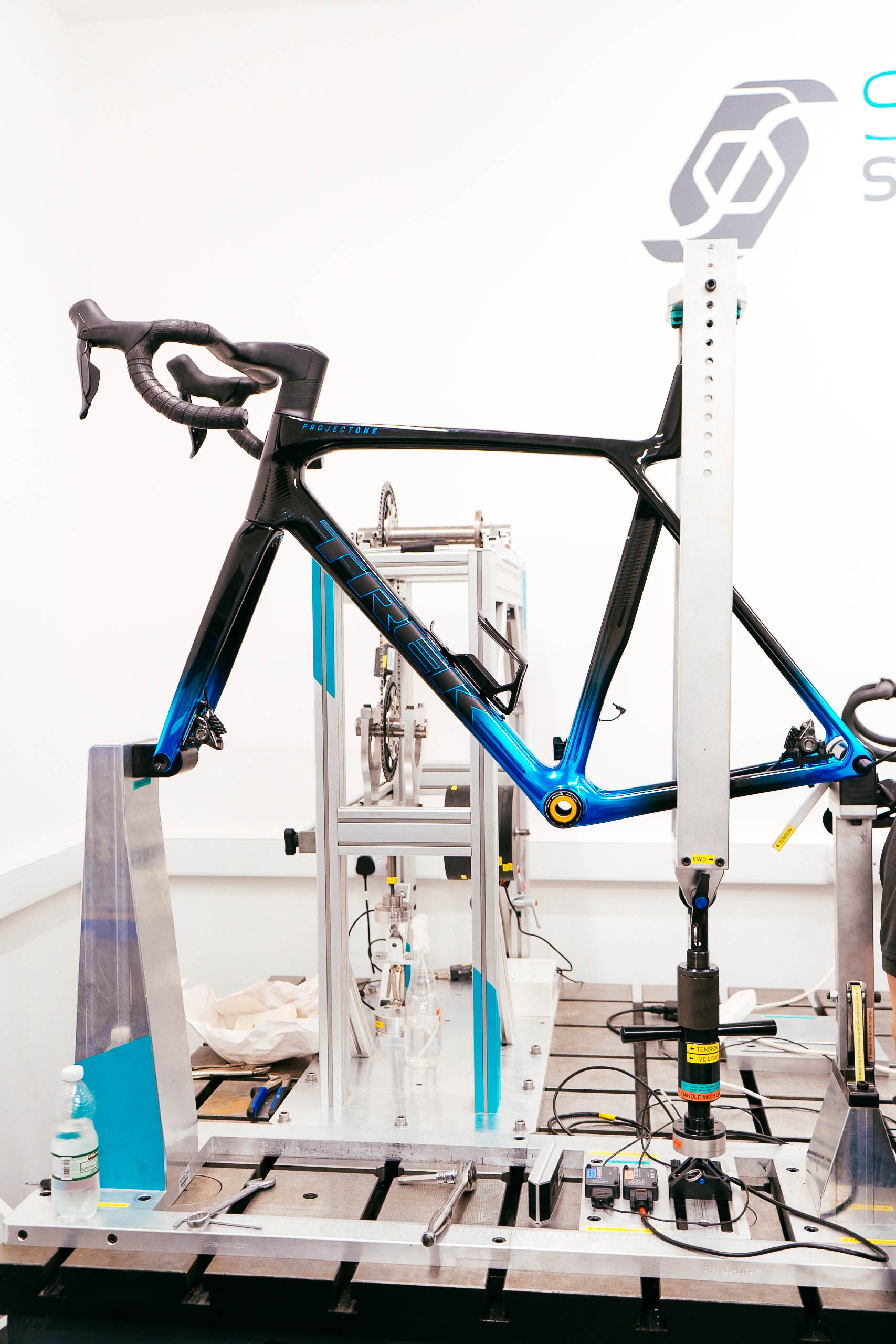 Behind the scenes in the Cyclingnews Labs stiffness tests