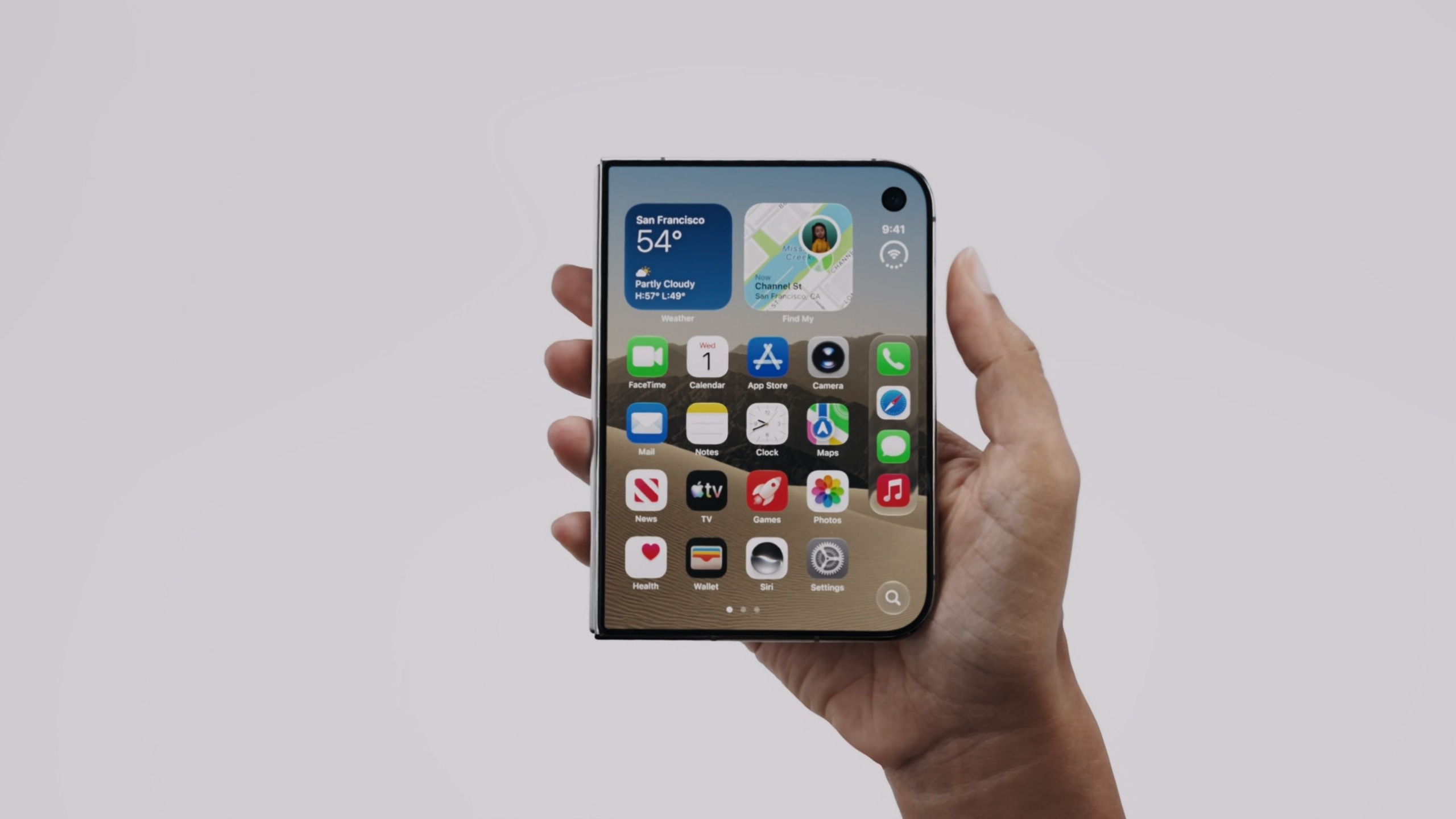 The iPhone Duo held in a hand.