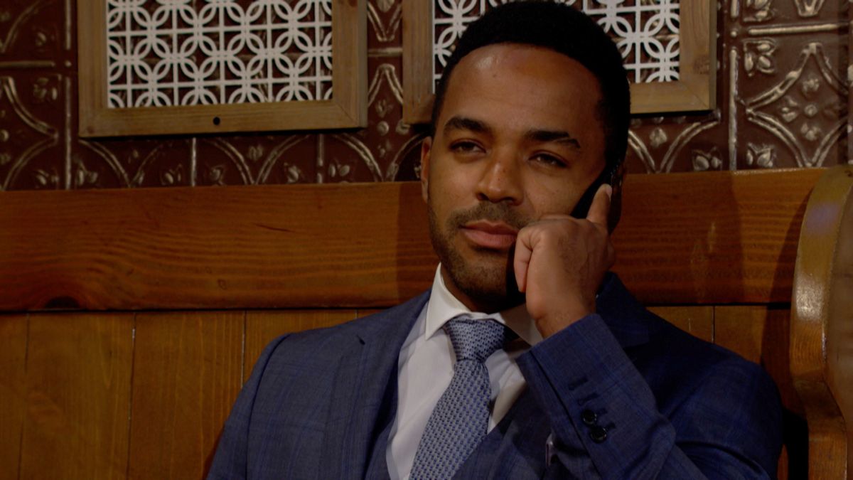 Sean Dominic as Nate on the phone in The Young and the Restless