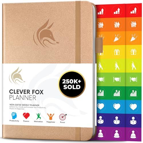 Clever Fox Planner &ndash; Undated Weekly & Monthly Planner for Productivity, Time Management & Goals &ndash; Organizer Journal &ndash; A5 (pearl)