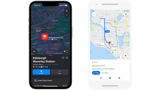 Apple Maps iOS 16 and Google Maps Android