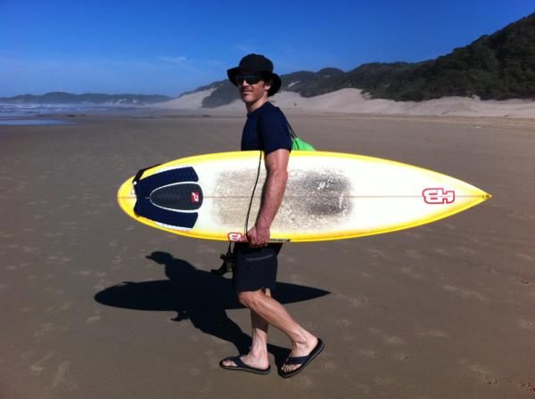 Headed out for some waves in East London...