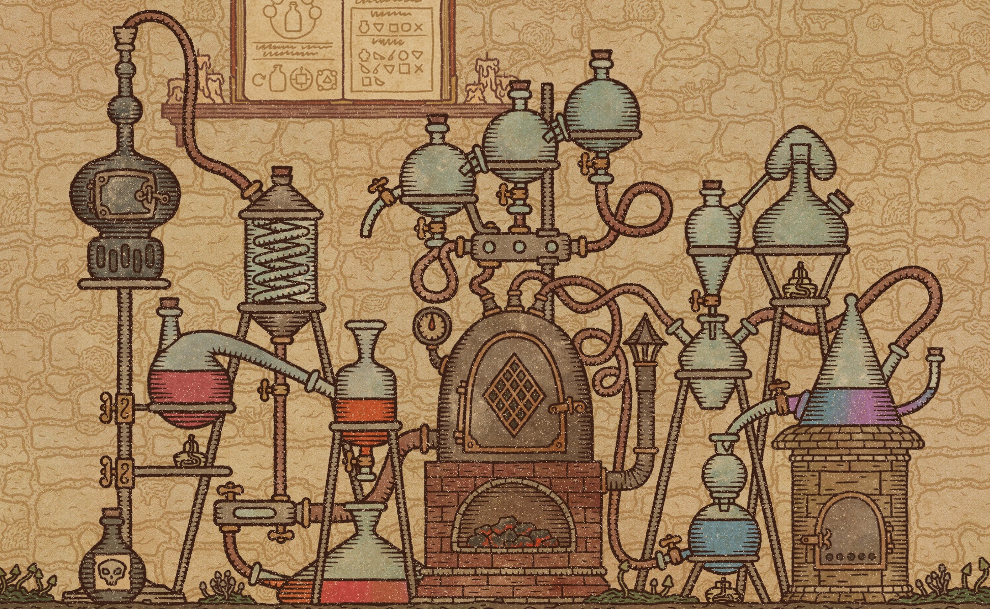  Grind the herbs yourself in alchemy simulator Potion Craft 