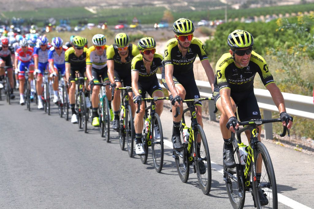 Mitchelton-Scott lead the peloton