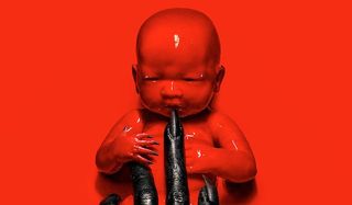 american horror story red baby black glove