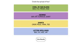 The NYT Connections answers for December 29, 2023