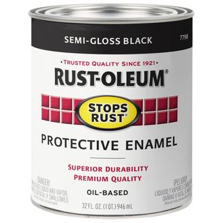 Rust-Oleum 7798502 Stops Rust Brush On Paint, Quart, Semi-Gloss Black, 1 Quarts - Amazon