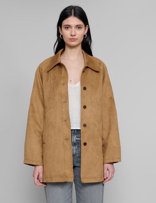 Pixie Market, Suede Button Jacket in Camel-Bestseller