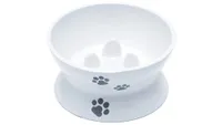 Raised Cat Bowl Elevated Slow Feeder, one of the best slow feeder cat bowls