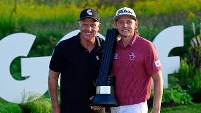 Greg Norman and Cameron Smith at the LIV Golf Invitational Chicago