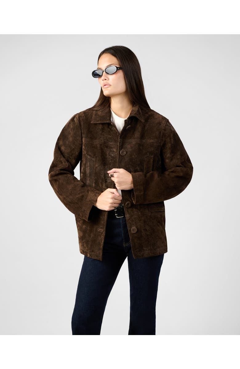 Premium Suede Button Front Jacket