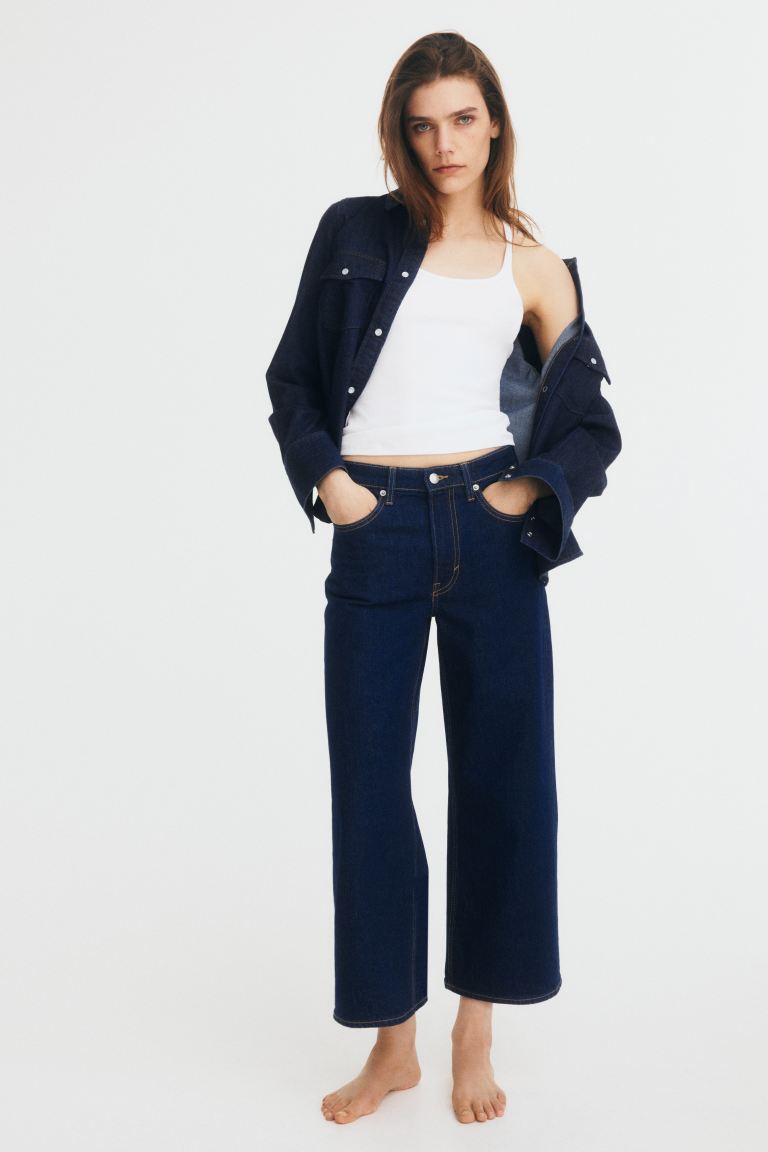 Wide High Cropped Jeans